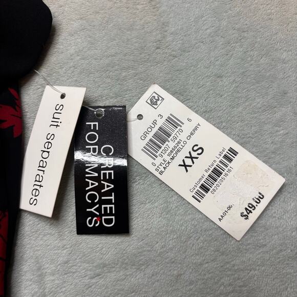 Bar III Black Red Floral Camisole Tank Top XXS NWT Date Night Blouse - Picture 10 of 11